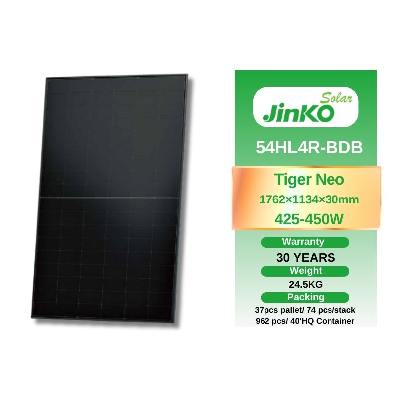 Jinko 425W Tiger Neo N-Type Solar Panel All-Black Module