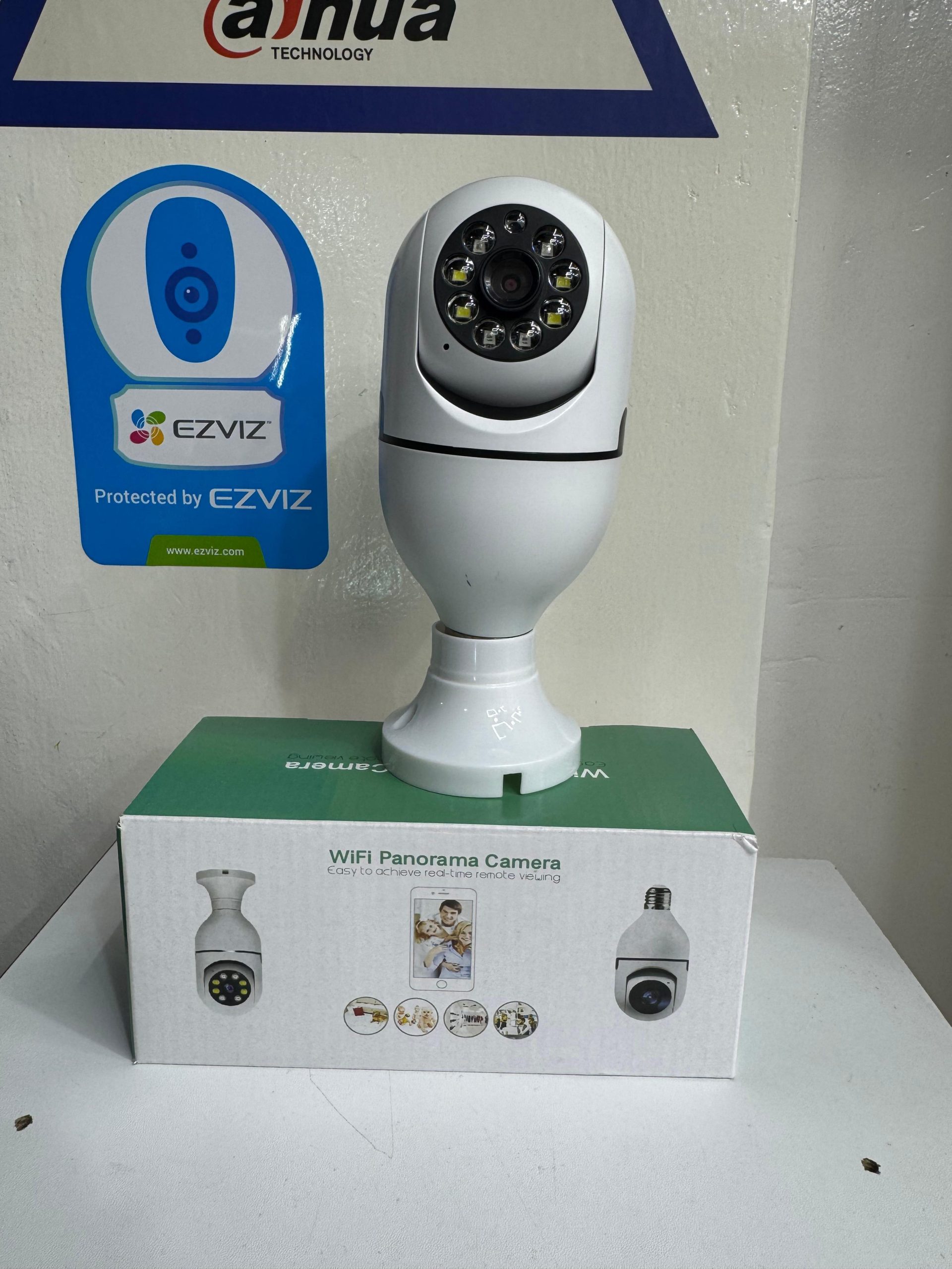 Panorama Full HD WiFi Nanny CCTV Camera Bulb - White