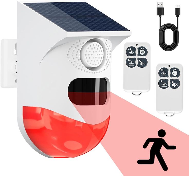 Wireless 433MHZ Solar Siren with PIR Motion Detector -120db